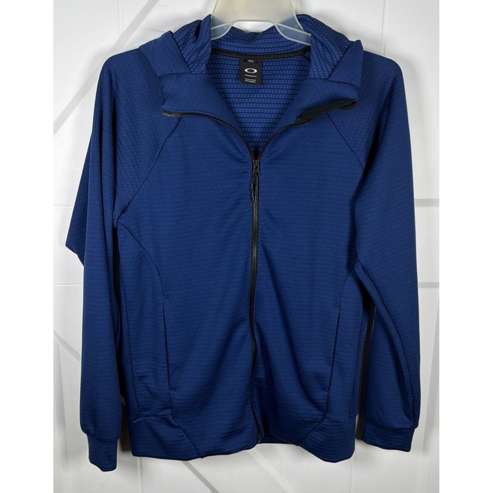 Oakley Men's Enhance Tech Fleece Jacket Grid Blue Size XL Hiking Outerwear